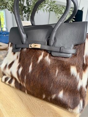 Country Style Cowhide Totebag Handcrafted